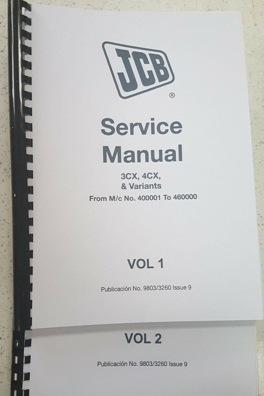JCB 3CX 4CX  & VARIANTS SERVICE MANUAL REPRINTED COMB BOUND