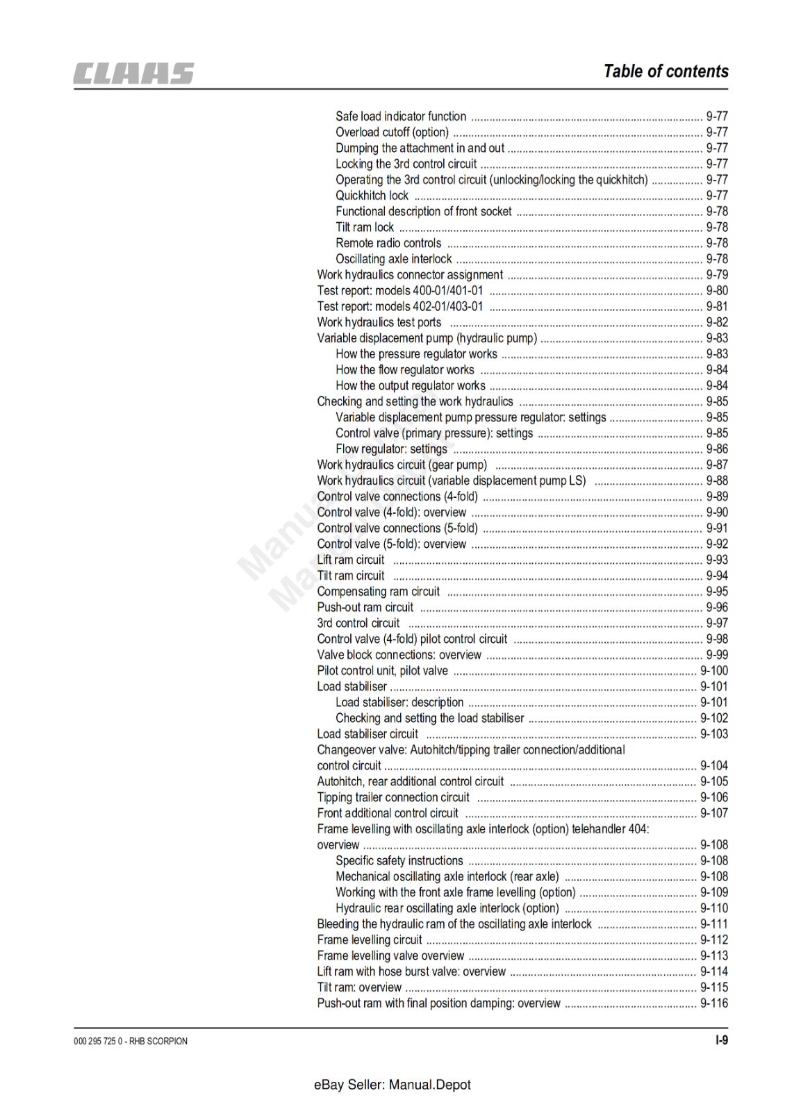 CLAAS SCORPION 9040 7045 7040 7030 6030 REPAIR WORKSHOP PRINTED COMB BOUND