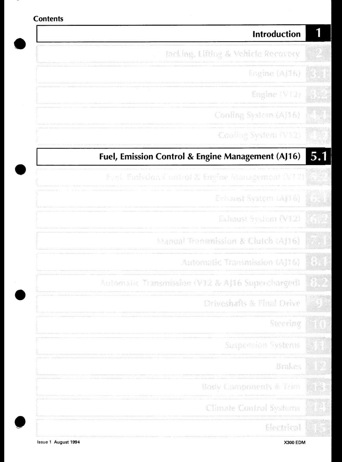 JAGUAR XJ6 (X300) ELECTRICAL DIAGNOSTIC MANUAL 3 VOLS 1995 - REPRINT COMB BOUND