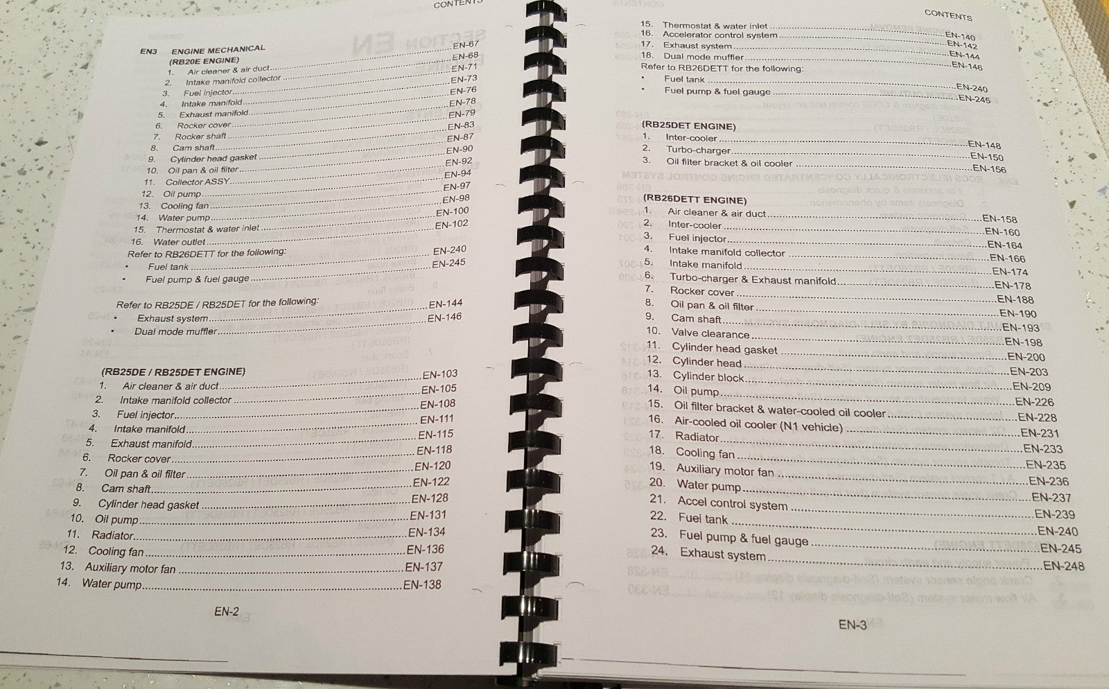 NISSAN R33 SKYLINE ENGINE MANUAL RB20E RB25DE RB25DET RB26DETT