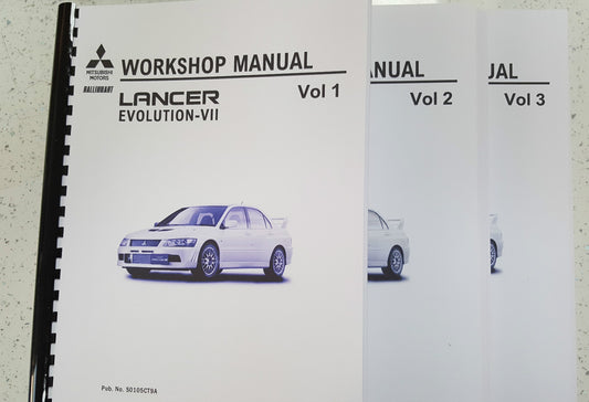 MITSUBISHI LANCER EVO VII 7 WORKSHOP MANUAL REPRINTED 1095 PAGES COMB BOUND