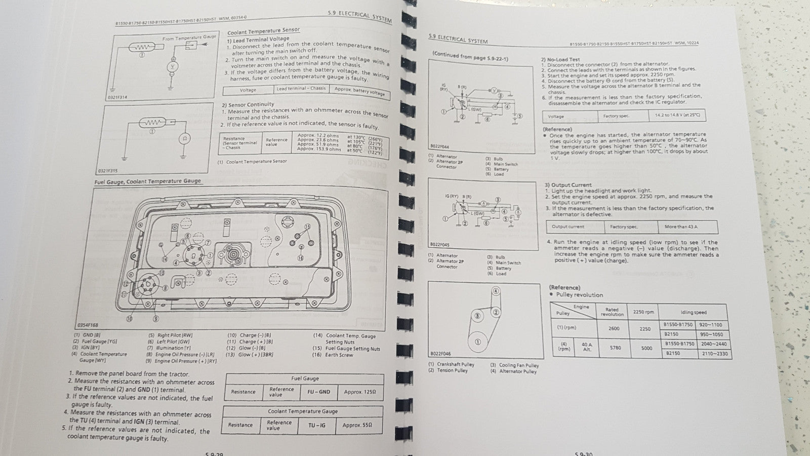 KUBOTA TRACTOR B1550 B1750 B2150 (HST) WORKSHOP MANUAL REPRINTED