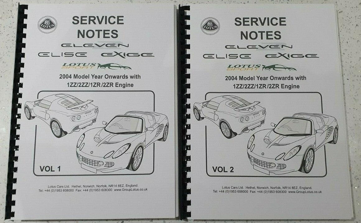 LOTUS 2 ELEVEN EXIGE ELISE SERVICE MANUAL 04 - 12 1ZZ 2ZZ 1ZR 2ZR REPRINTED