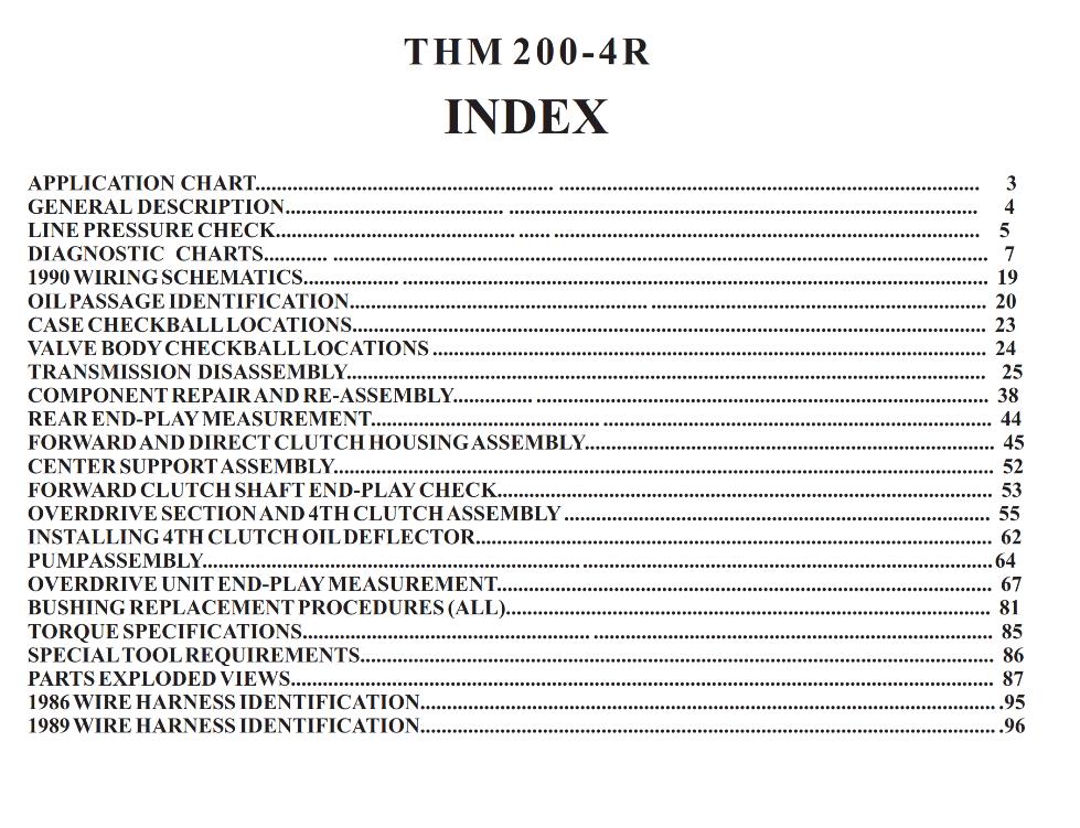 ATSG GENERAL MOTORS THM 200-4R OVERHAUL REPAIR SERVICE WORKSHOP MANUAL 120GSM