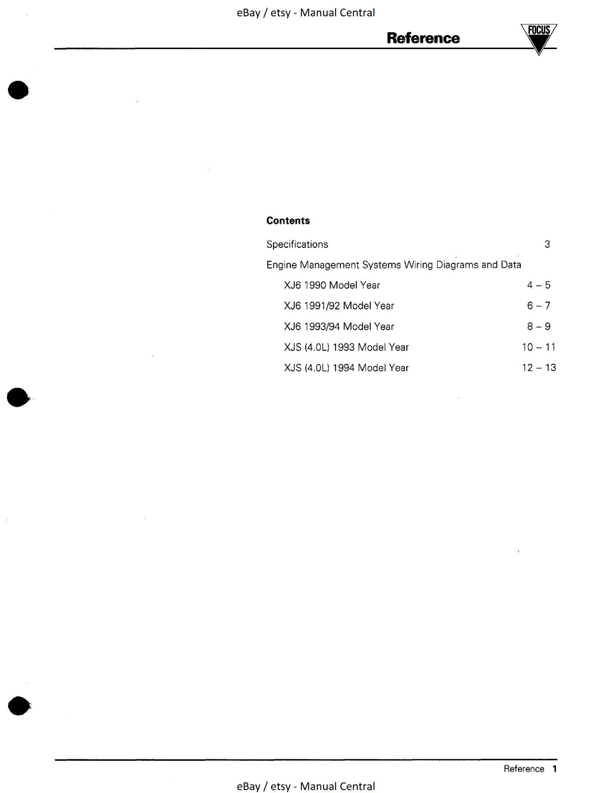 JAGUAR AJ6 4.0L ENGINE MANAGEMENT SYSTEM OBD DIAGNOSTIC GUIDE 1994 EDITION
