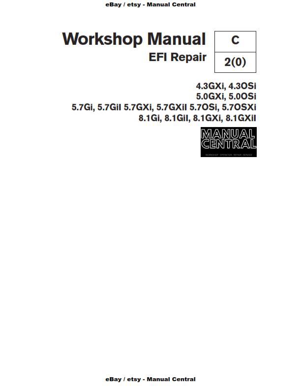 VOLVO PENTA GXi OSi Gi Gil GXil OSXi - EFI REPAIR WORKSHOP MANUAL 2005