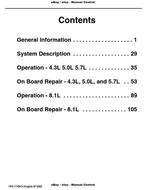 VOLVO PENTA GXi OSi Gi Gil GXil OSXi - EFI REPAIR WORKSHOP MANUAL 2005