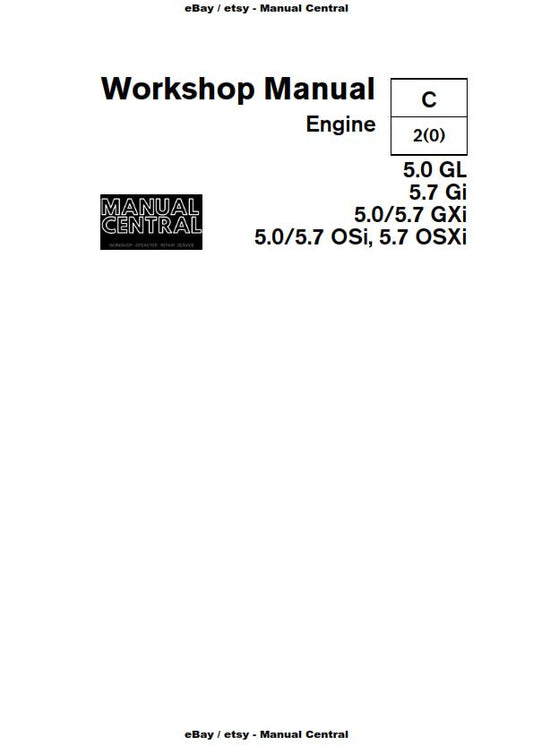 VOLVO PENTA 5.0 5.7 GL Gi GXi OSi OSXi  WORKSHOP MANUAL REPRINTED 2007