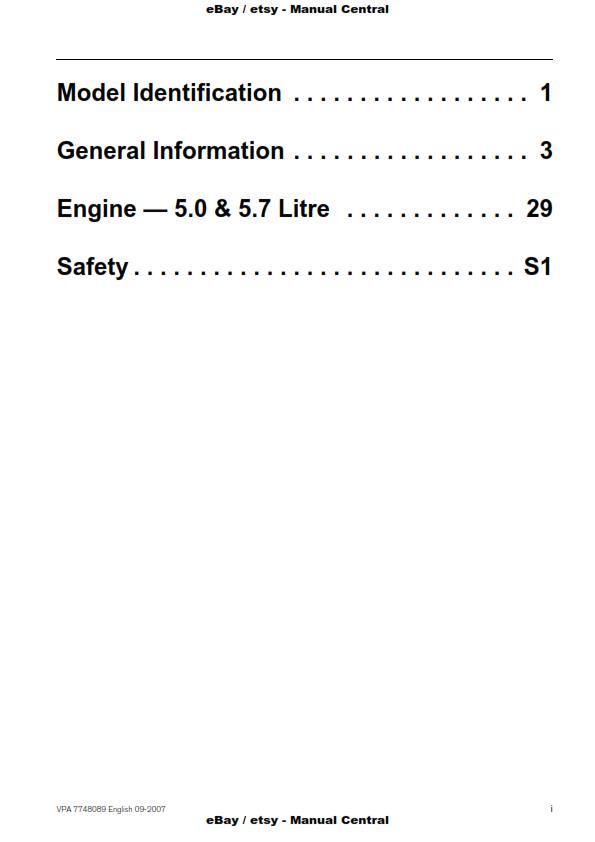 VOLVO PENTA 5.0 5.7 GL Gi GXi OSi OSXi  WORKSHOP MANUAL REPRINTED 2007