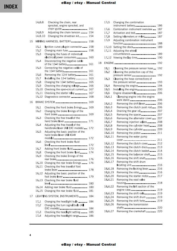 KTM 2021 250 300, EXC TPI, SIX DAYS, XC-W,  ERZBERGRODED - WORKSHOP SERVICE