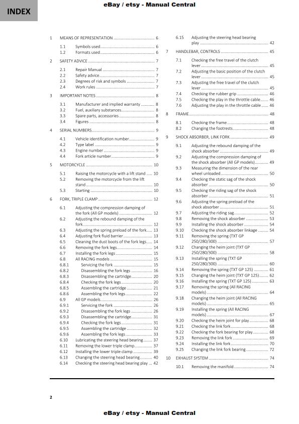 GASGAS 2020 TX RACING GP 125 250 280 300 SERVICE WORKSHOP REPAIR MANUAL