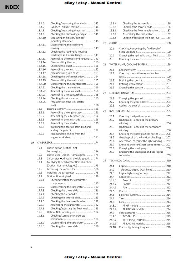 GASGAS 2020 TX RACING GP 125 250 280 300 SERVICE WORKSHOP REPAIR MANUAL