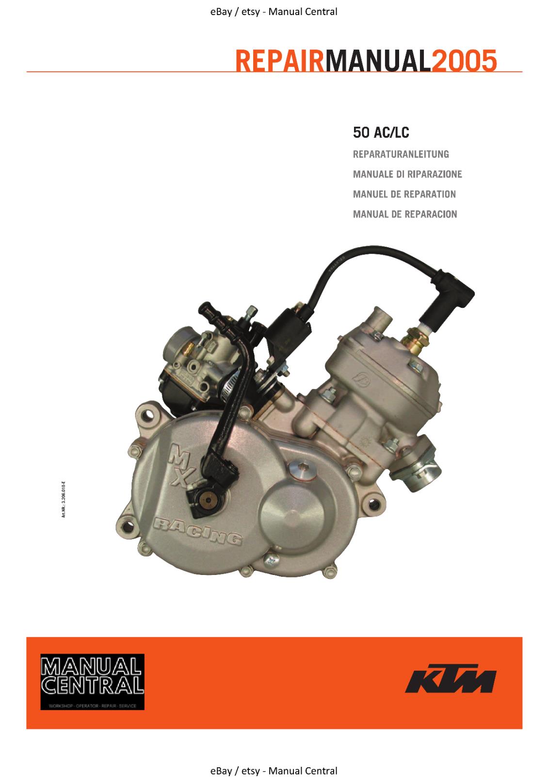 KTM 2005 -  50 AC / LC ENGINE REPAIR WORKSHOP SEVICE MANUAL