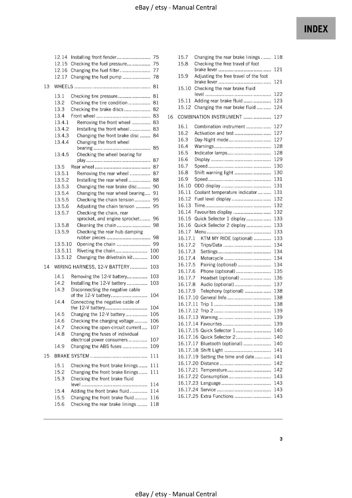 KTM 2021 - 125 DUKE - WORKSHOP REPAIR SERVICE MANUAL REPRINTED