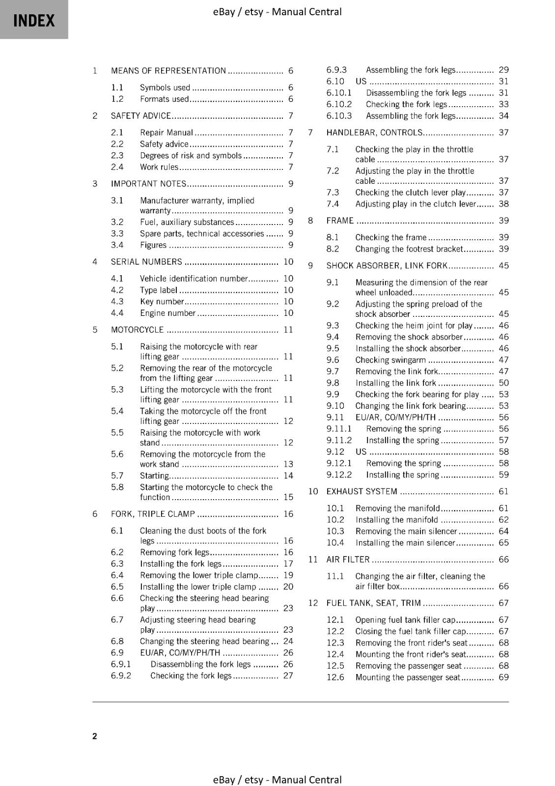 KTM 2021 - 200 DUKE - WORKSHOP REPAIR SERVICE MANUAL REPRINTED