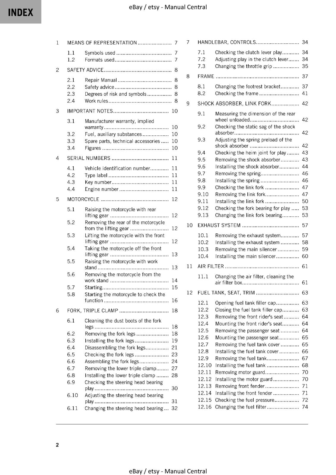 KTM 2021 - 250 ADVENTURE - WORKSHOP REPAIR SERVICE MANUAL REPRINTED