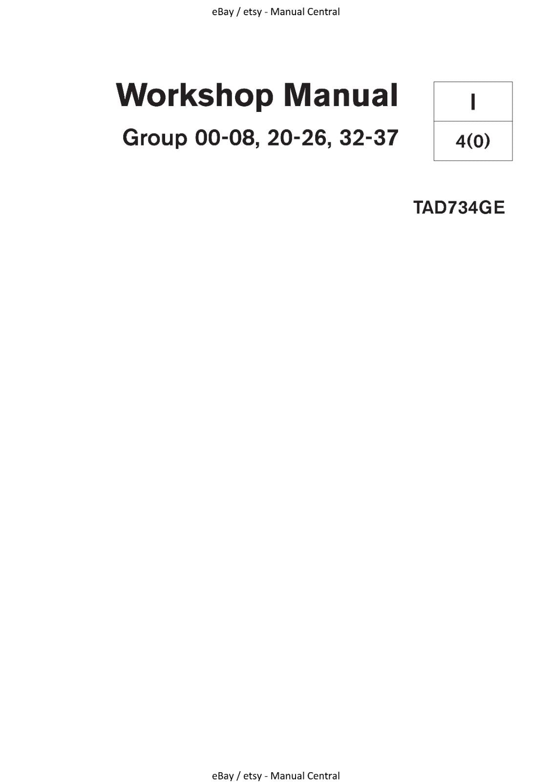 Volvo Penta TAD734GE Group 00-08, 20-26, 32-37 Service Workshop Repair Manual