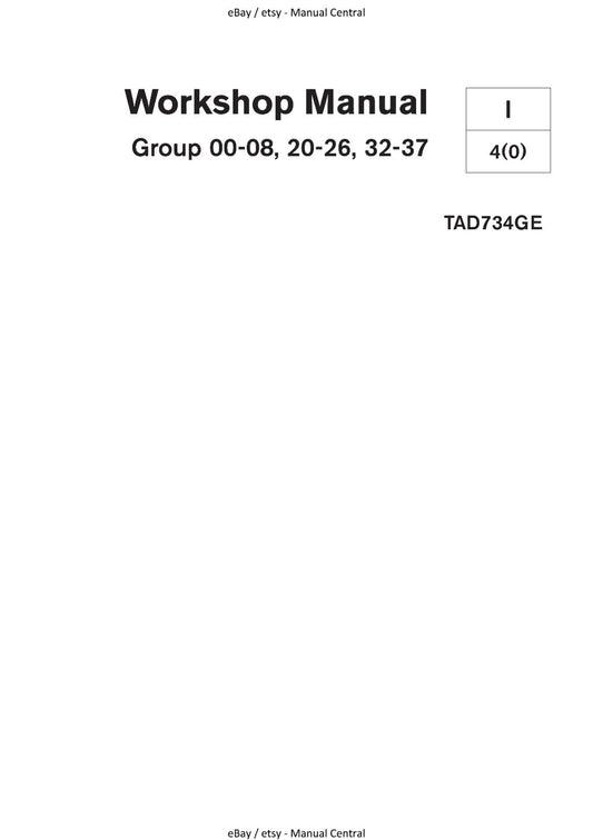 Volvo Penta TAD734GE Group 00-08, 20-26, 32-37 Service Workshop Repair Manual