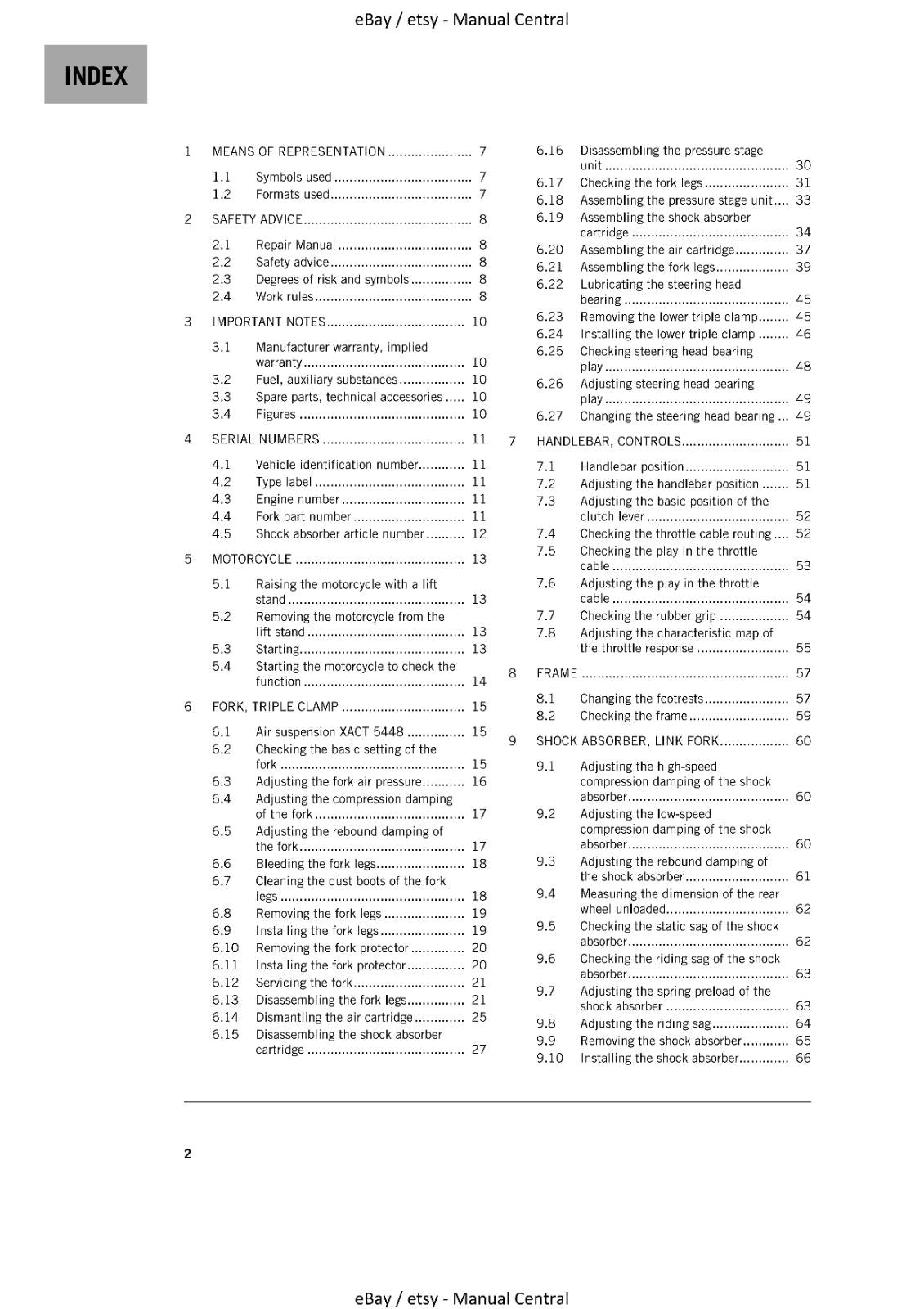 KTM 2021 - 250 300 XC TPI - SERVICE MANUAL REPRINTED
