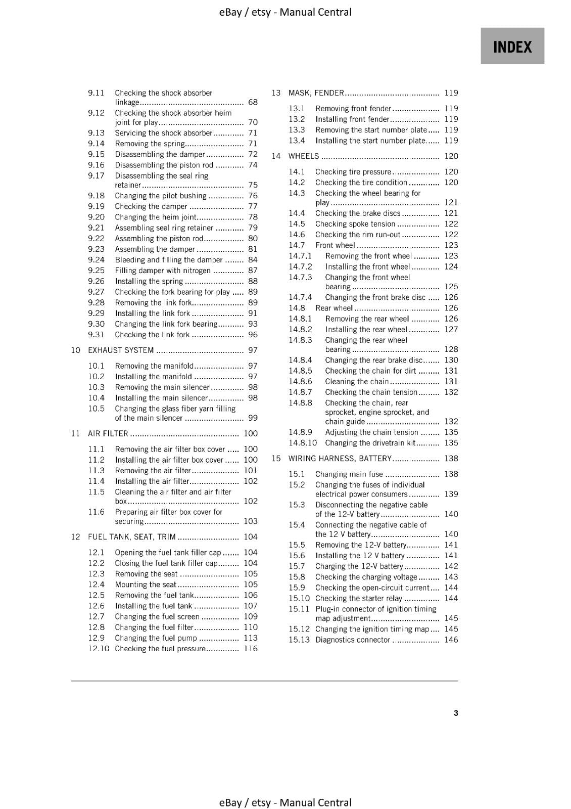 KTM 2021 - 250 300 XC TPI - SERVICE MANUAL REPRINTED
