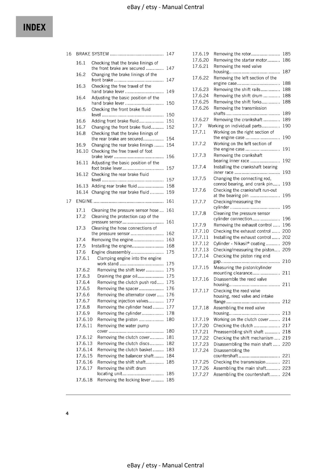 KTM 2021 - 250 300 XC TPI - SERVICE MANUAL REPRINTED