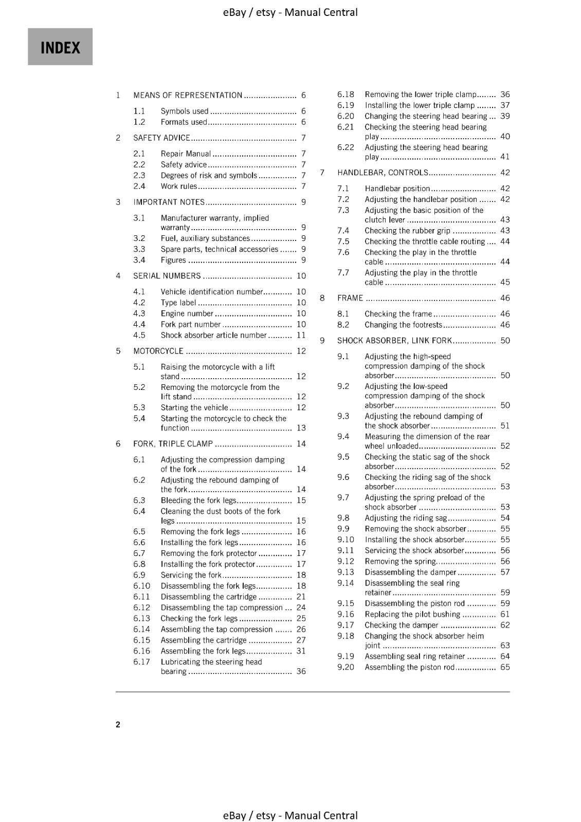 KTM 2021 - 300 EXC - SERVICE MANUAL REPRINTED