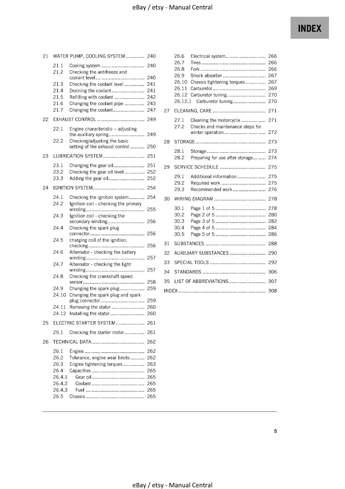 KTM 2021 - 300 EXC - SERVICE MANUAL REPRINTED