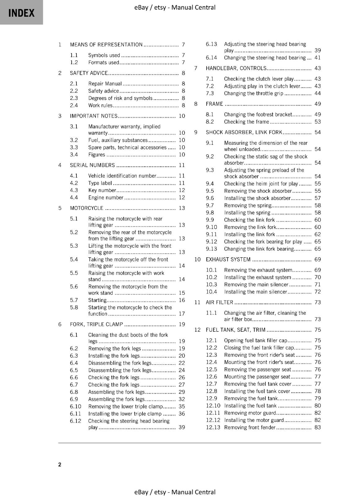 KTM 2021 - 390 ADVENTURE - SERVICE MANUAL REPRINTED