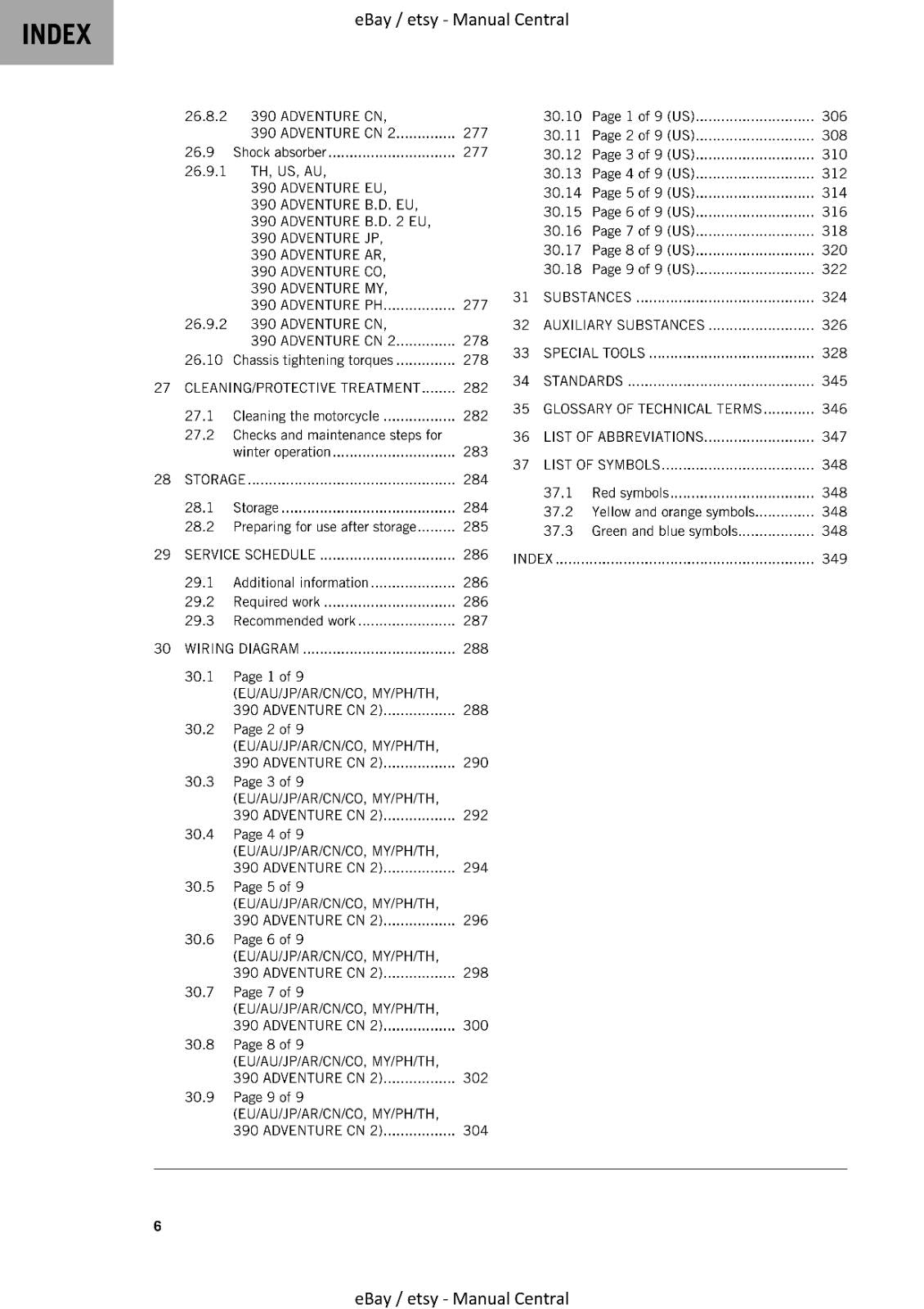 KTM 2021 - 390 ADVENTURE - SERVICE MANUAL REPRINTED