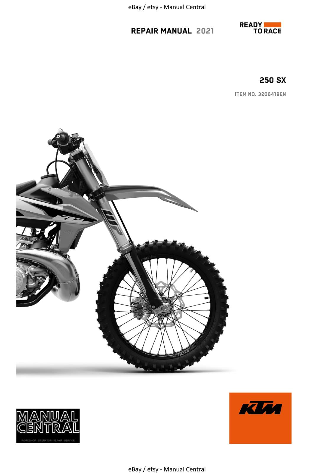 KTM 2021 - 250 SX - WORKSHOP REPAIR SERVICE MANUAL REPRINTED
