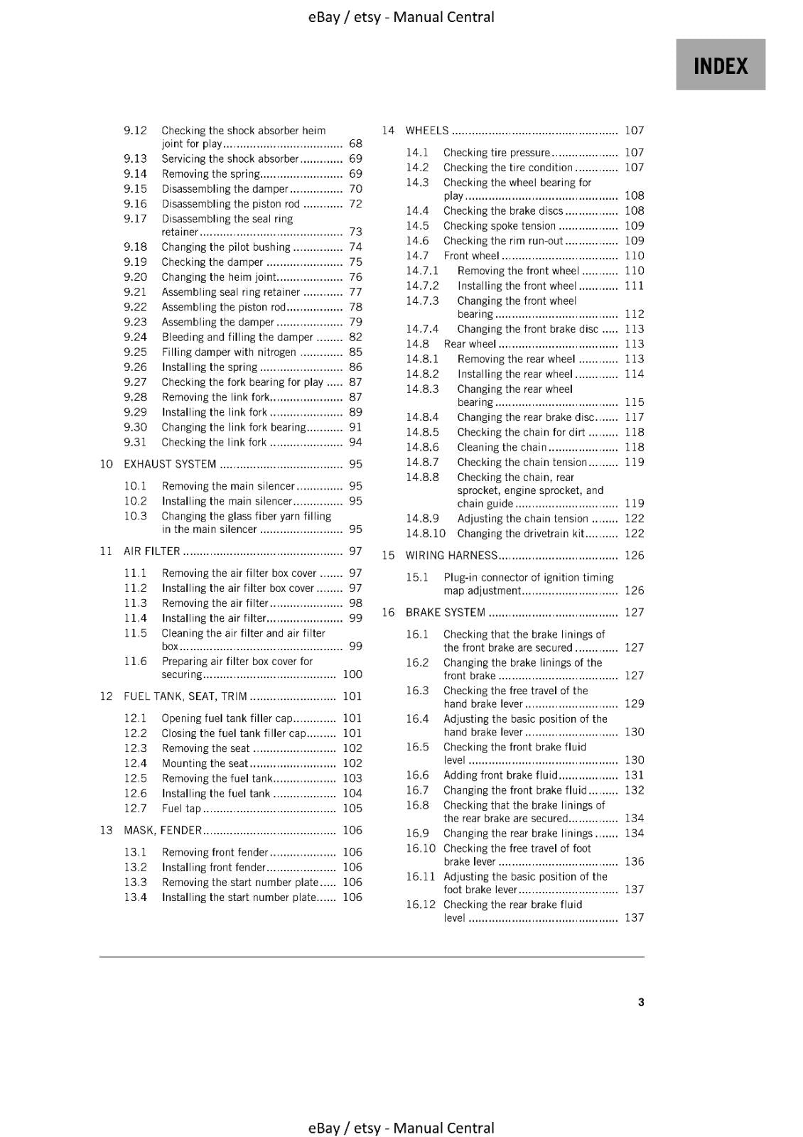 KTM 2021 - 250 SX - WORKSHOP REPAIR SERVICE MANUAL REPRINTED