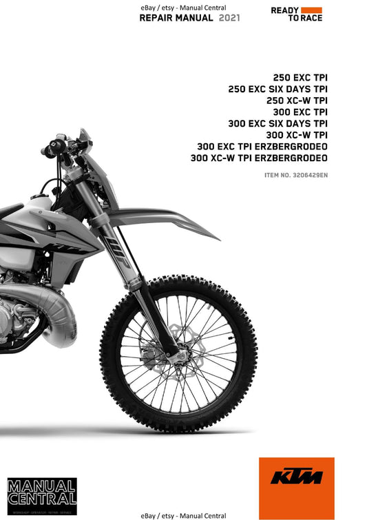 KTM 2021 - 300 EXC XC-W TPI ERZBERGRODEO  - WORKSHOP REPAIR SERVICE REPRINTED
