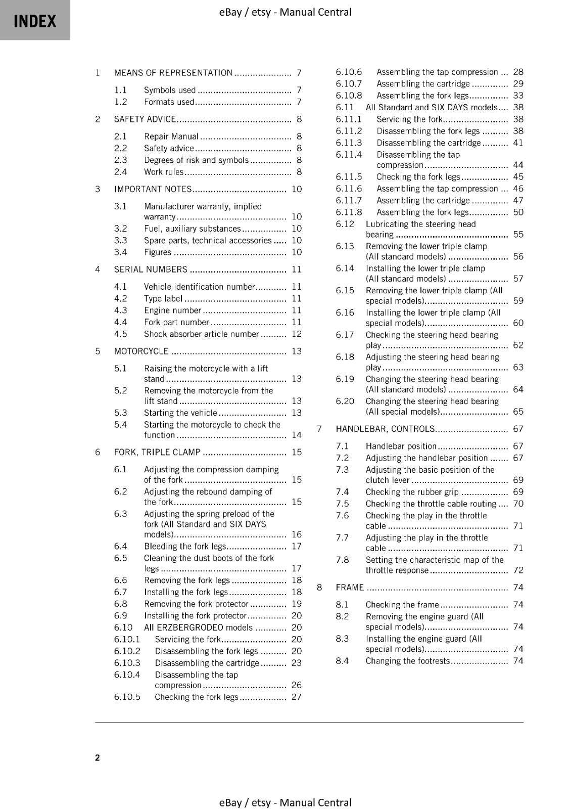 KTM 2021 - 300 EXC XC-W TPI ERZBERGRODEO  - WORKSHOP REPAIR SERVICE REPRINTED