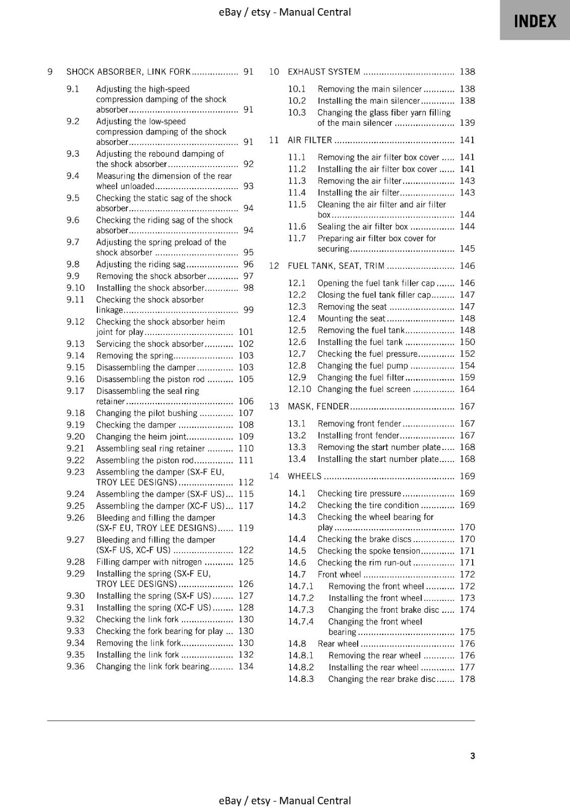 KTM 2021 - 250 SX-F  XC-F TROY LEE DESIGNS - WORKSHOP REPAIR SERVICE REPRINTED