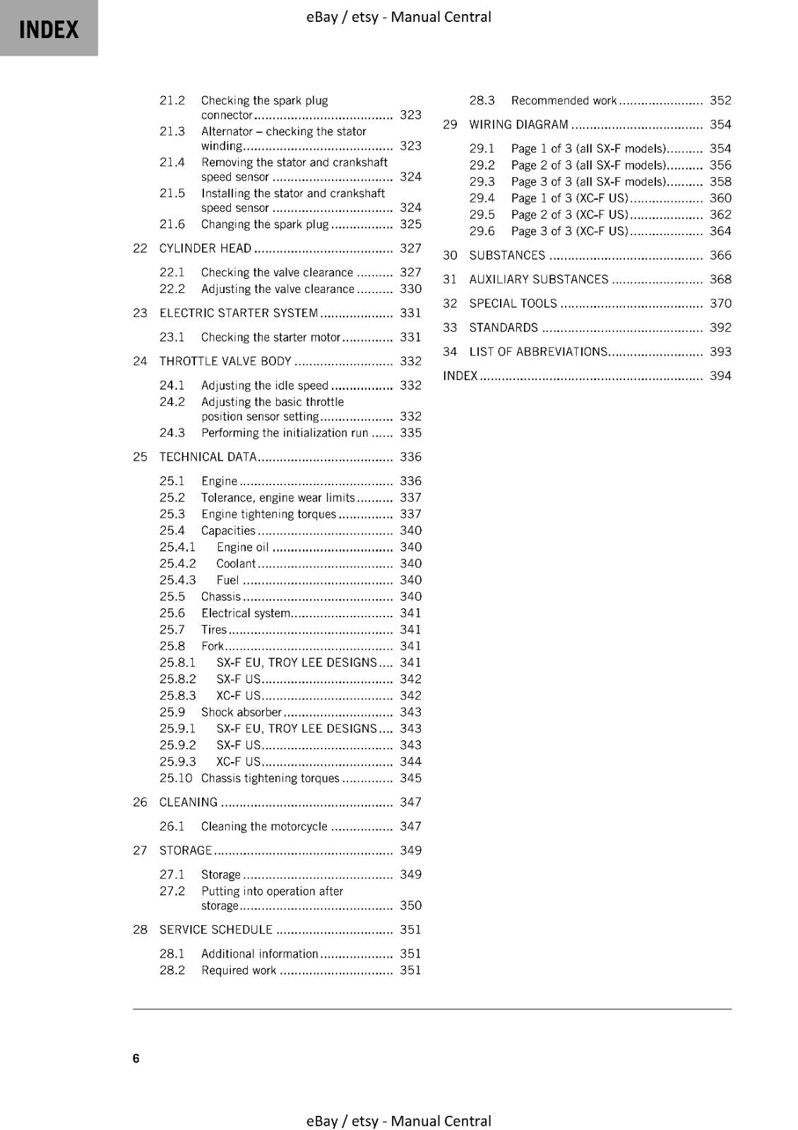 KTM 2021 - 250 SX-F  XC-F TROY LEE DESIGNS - WORKSHOP REPAIR SERVICE REPRINTED