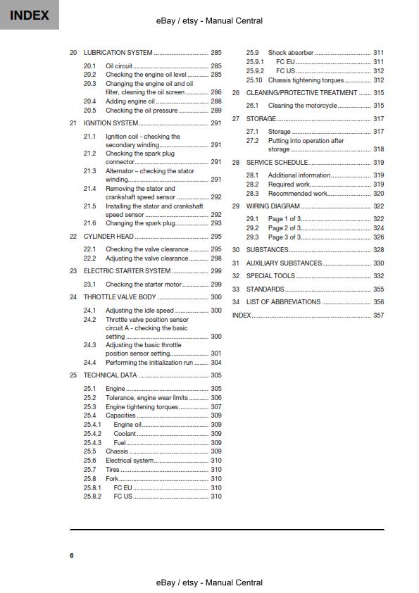 HUSQVARNA FC 250 2021 REPAIR WORKSHOP SERVICE MANUAL REPRINTED