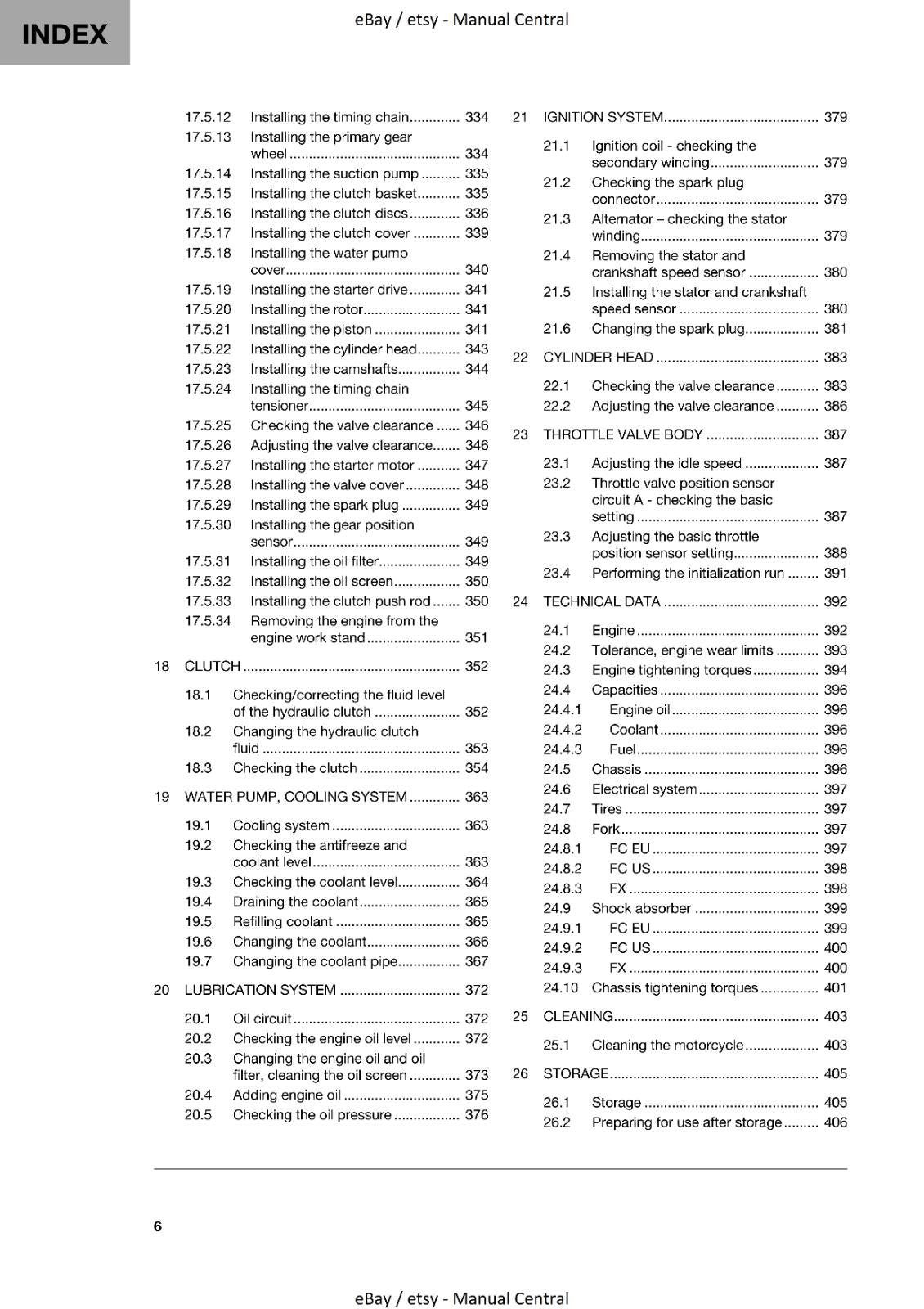 HUSQVARNA 2021 - FC 350 FX 350 - REPAIR WORKSHOP SERVICE MANUAL REPRINTED