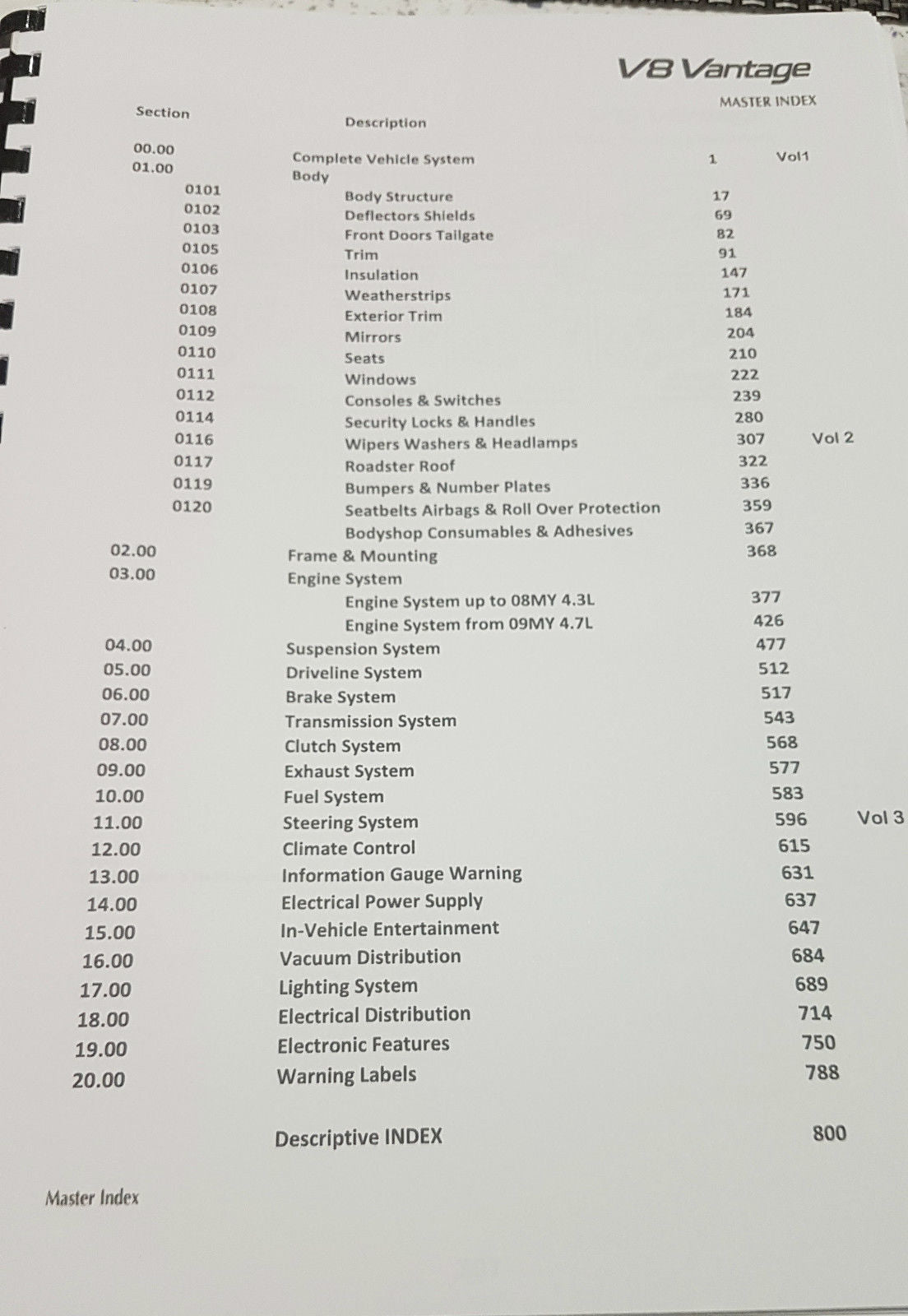 ASTON MARTIN V8 VANTAGE WORKSHOP +  PARTS + ELECTRICAL 05 - 13 ISSUE 8 -  120GSM