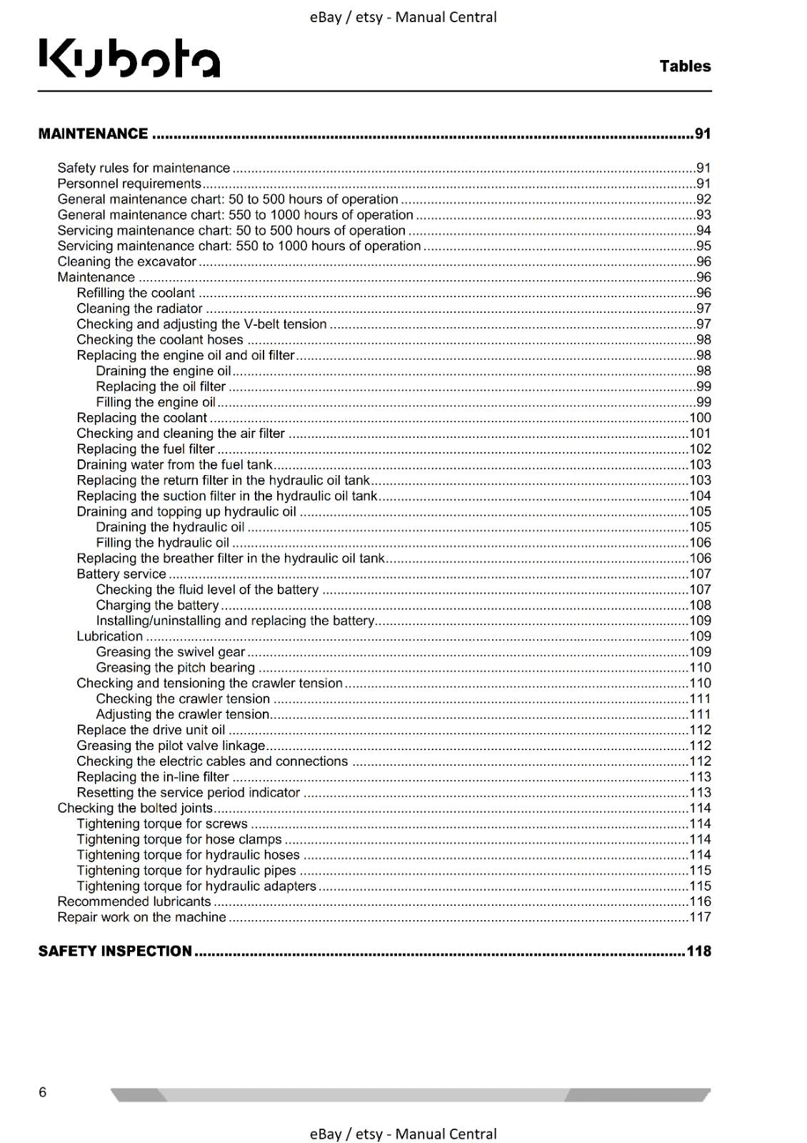 KUBOTA KX61-3 KX71-3 MINI EXCAVATOR OPERATOR MANUAL REPRINTED COMB BOUND