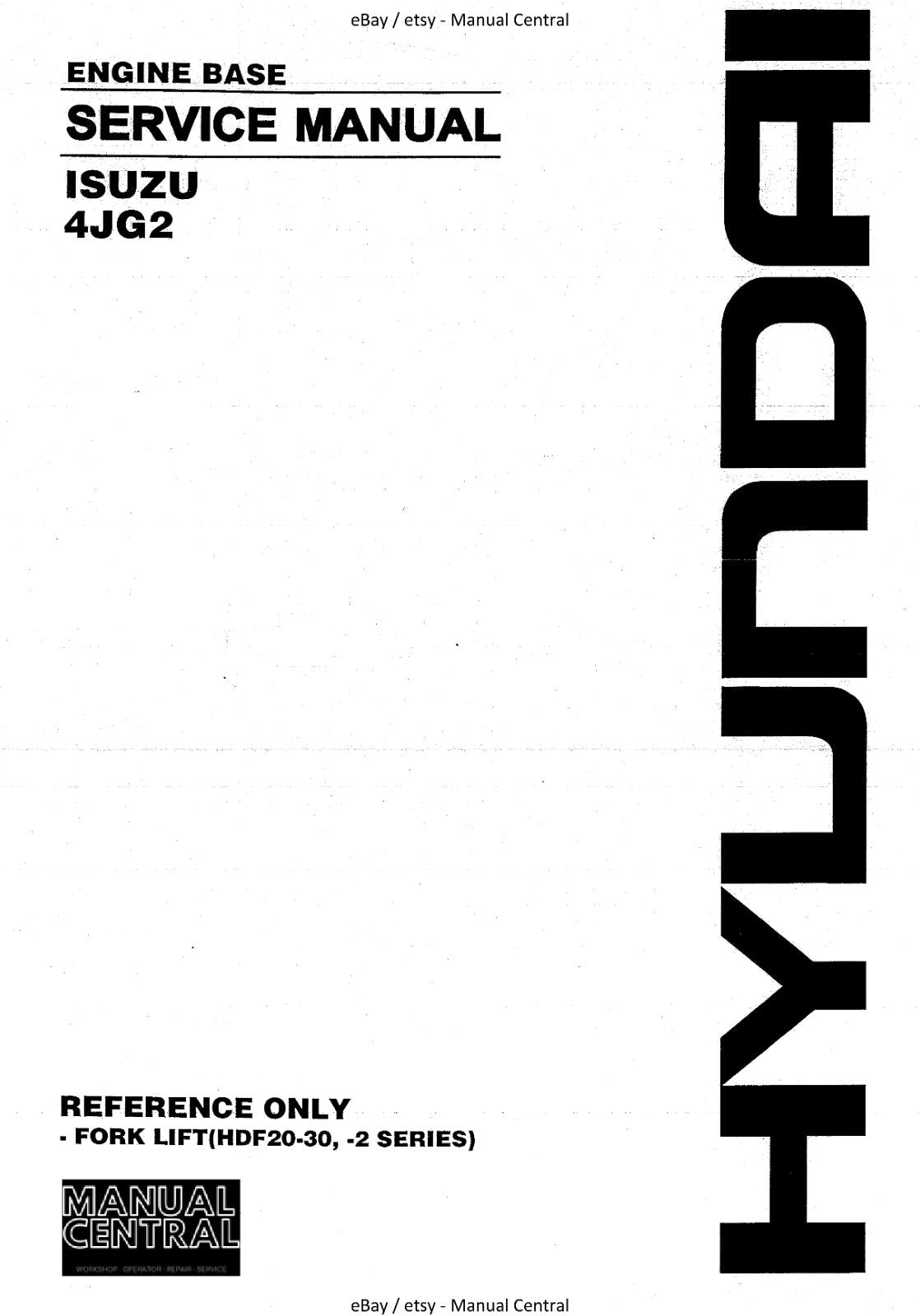 ISUZU 4JG2 ENGINE WORKSHOP SERVICE REPAIR MANUAL