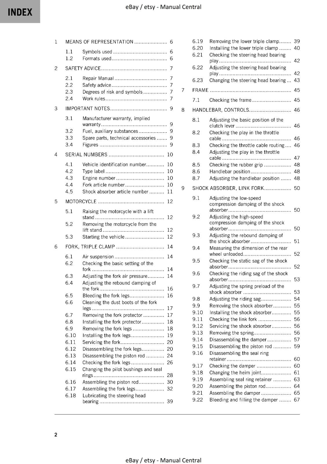 KTM 2021 65 SX WORKSHOP REPAIR SERVICE MANUAL REPRINTED