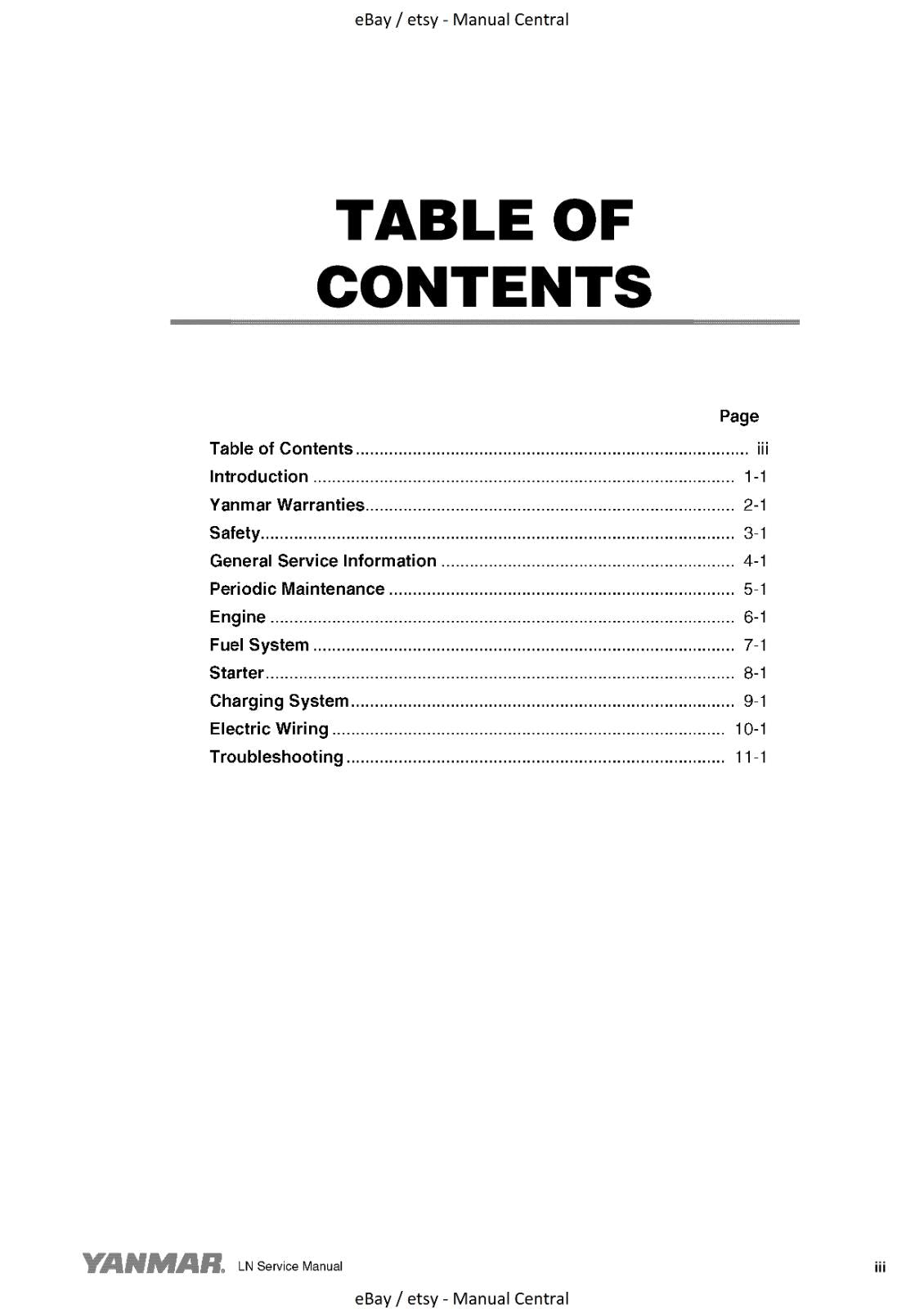 YANMAR L48N L70N L100N SERVICE WORKSHOP REPAIR MANUAL REPRINTED