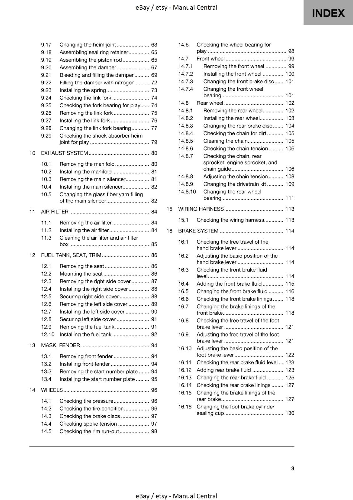 HUSQVARNA TC 65 2021 EDITION REPAIR WORKSHOP SERVICE MANUAL REPRINTED