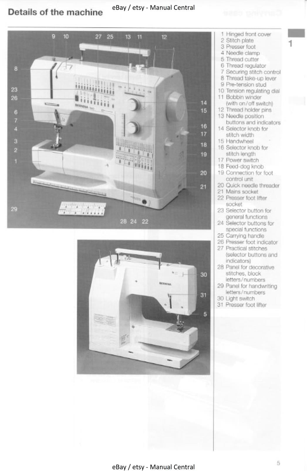BERNINA - 1260 - INSTRUCTION MANUAL - REPRINTED