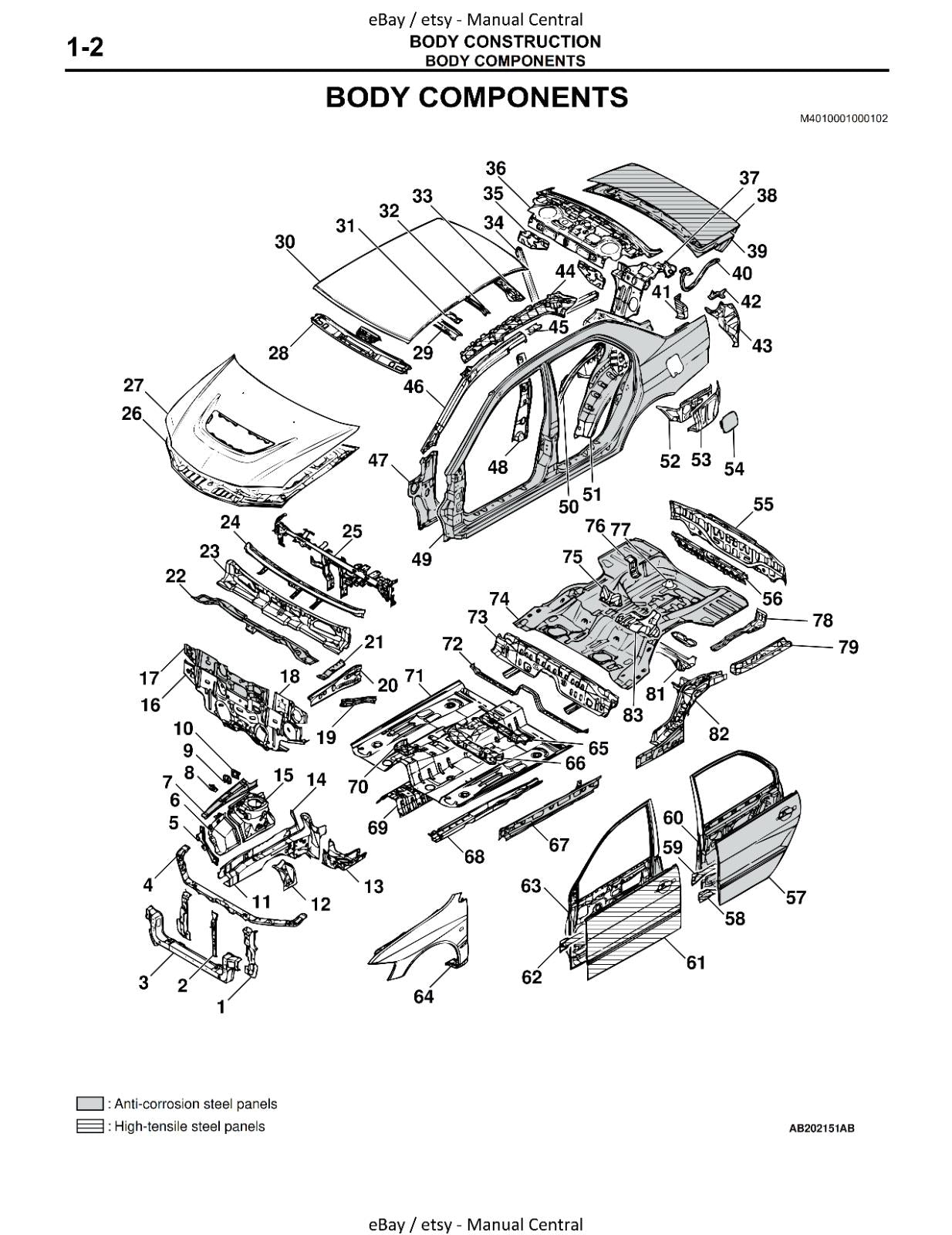 MITSUBISHI LANCER EVO VIII 8 BODY REPAIR MANUAL REPRINTED COMB BOUND