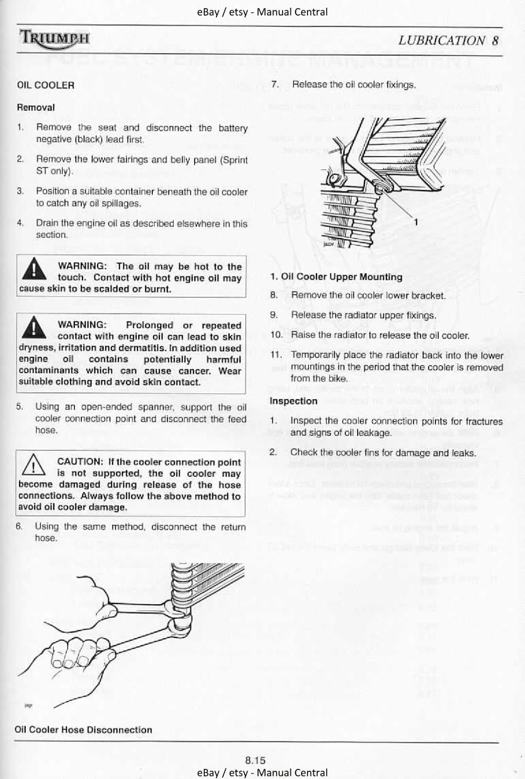 TRIUMPH SPRINT ST RS SERVICE REPAIR WORKSHOP MANUAL REPRINTED 2002 EDITION