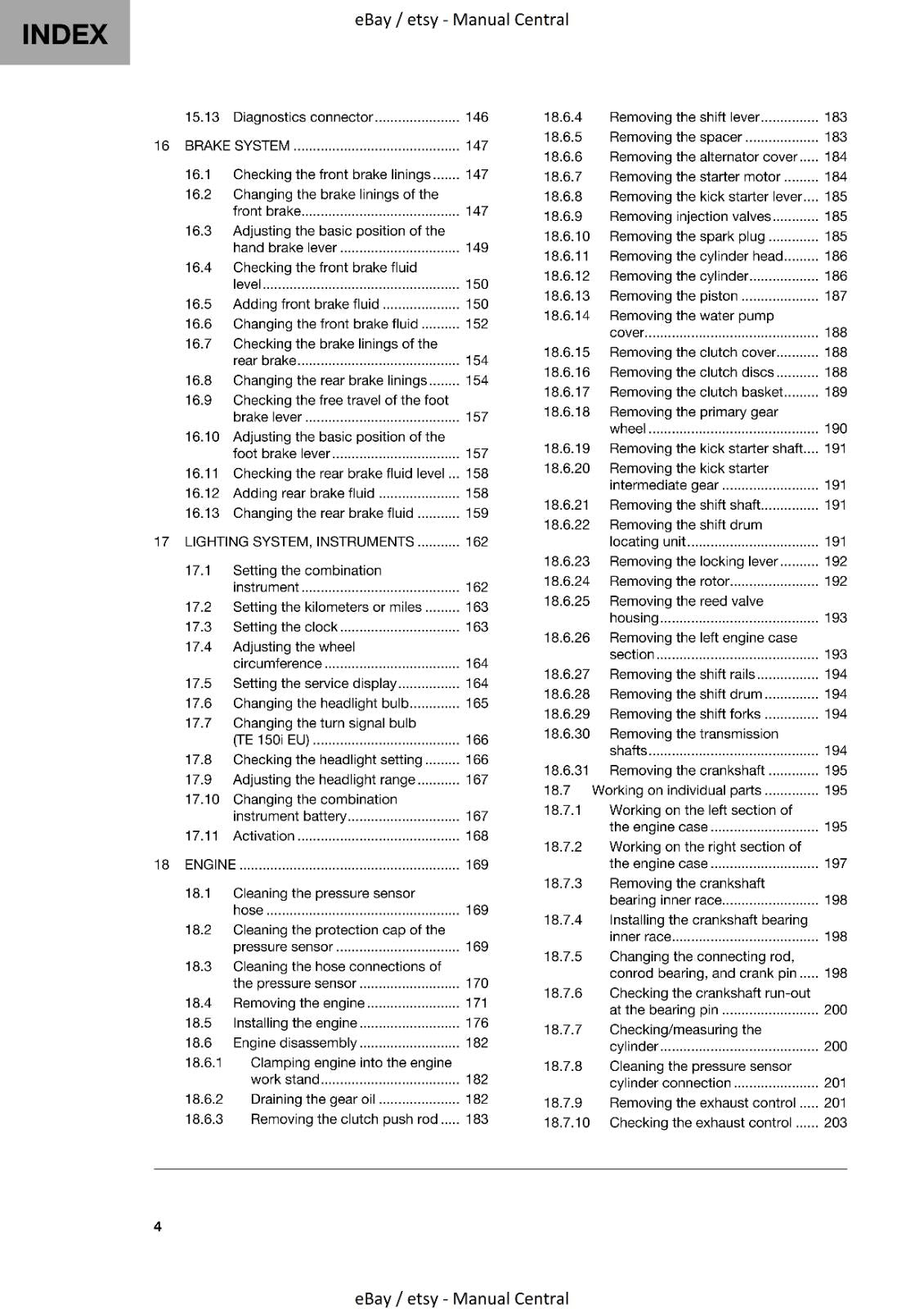 HUSQVARNA TE 150i 2021 EDITION REPAIR WORKSHOP SERVICE MANUAL REPRINTED