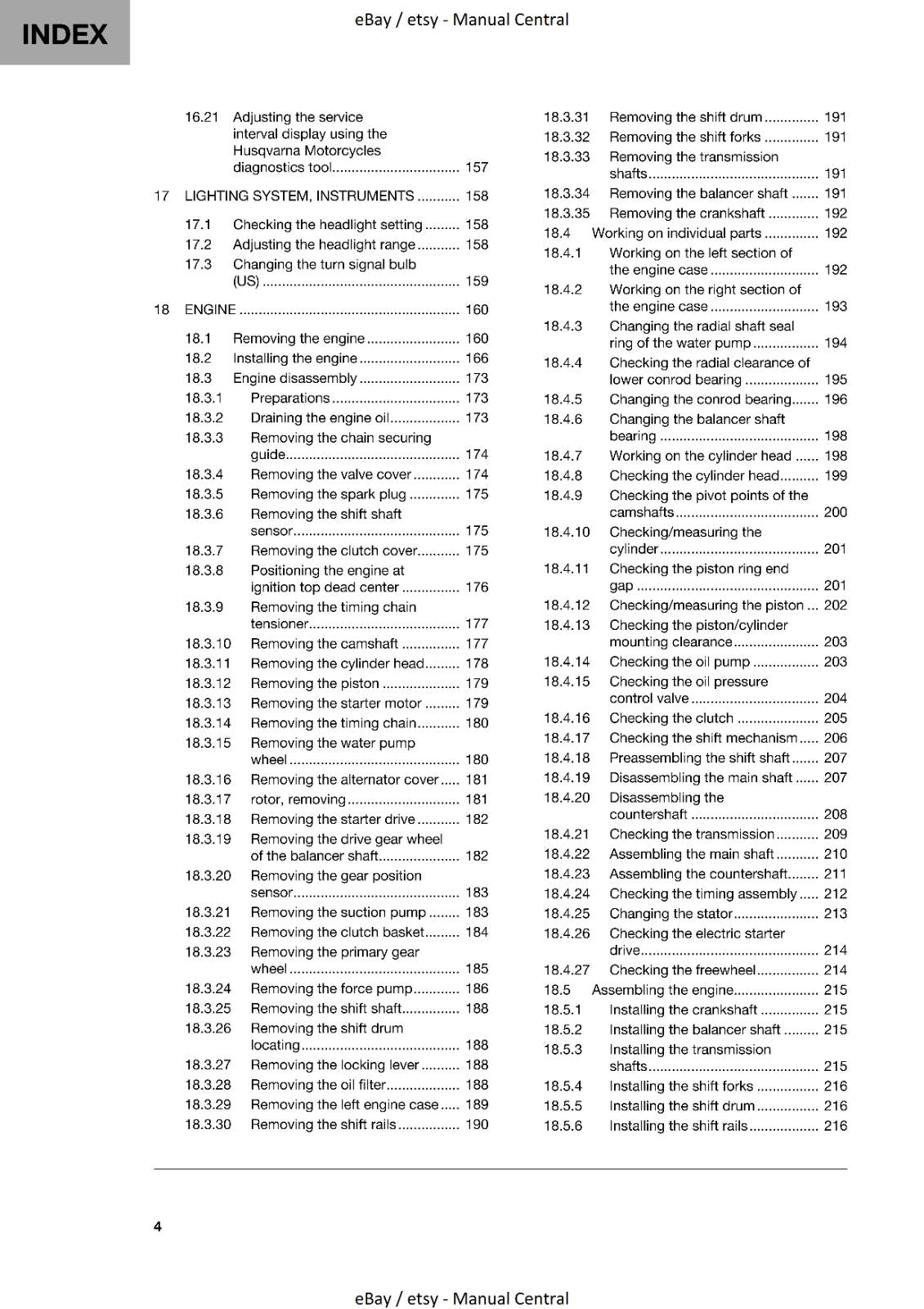HUSQVARNA VITPILEN 401 2021 EDITION REPAIR WORKSHOP SERVICE MANUAL REPRINTED