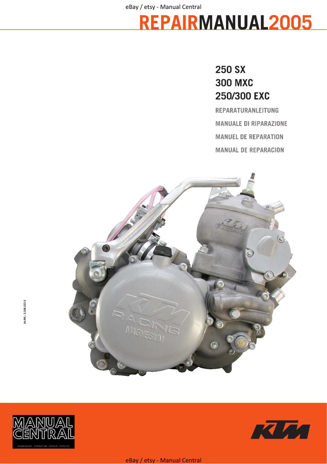 KTM 2003 TO 2005 - 250 SX 300 MXC 250 300 EXC - WORKSHOP REPAIR MANUAL