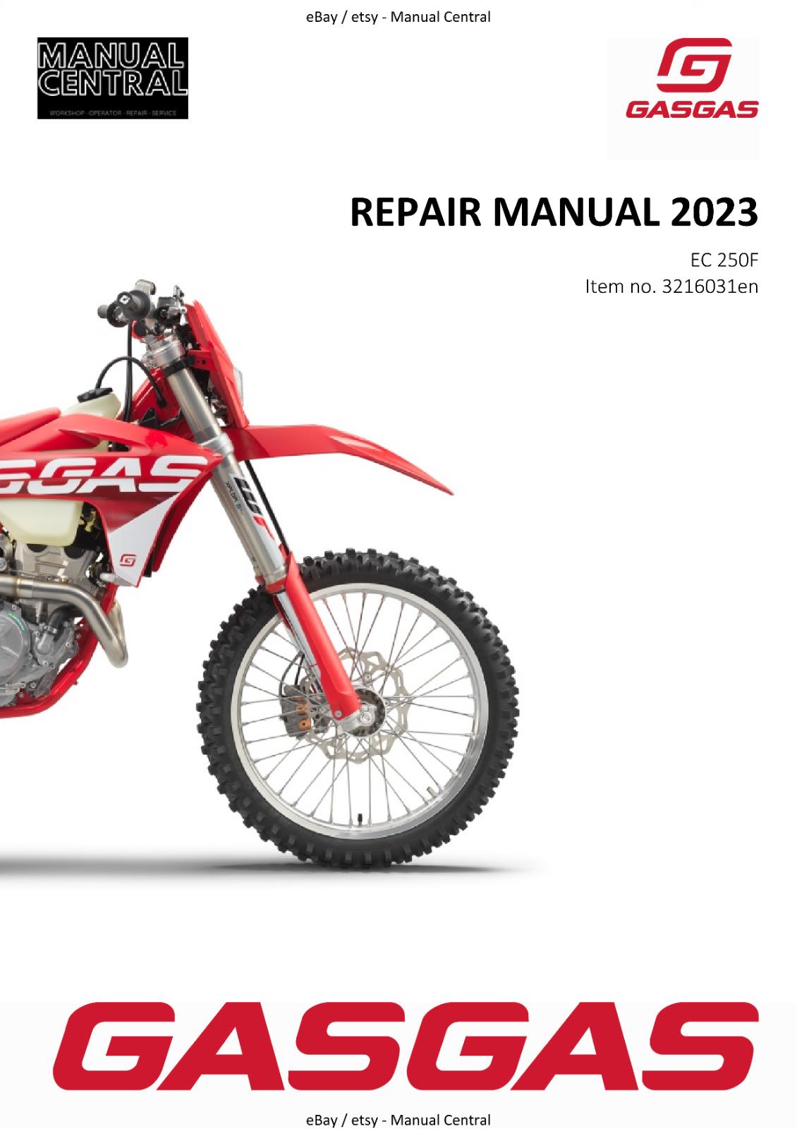GASGAS 2023 - EC 250F - SERVICE WORKSHOP REPAIR MANUAL REPRINT